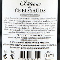 Pastis Château des Creissauds 2018