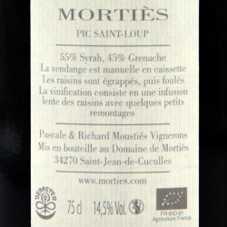 Domaine de Morties - Pic Saint-Loup - Rouge Bio 2019