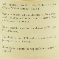 Hidden Spirits - Whisky Ledaig - 12 ans 2009