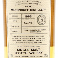Miltonduff by Gordon & Macphail - Whisky Speyside - 25 ans 1995