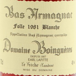 Domaine Boingnères - Bas-Armagnac Folle Blanche - 1981