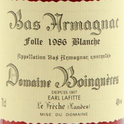 Domaine Boingnères - Bas-Armagnac Folle Blanche - 1986