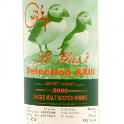 Whisky Le Gus't, Orkney Selection XXIII - 18 ans 2000