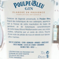 Gin le Poulpe Bleu contre-étiquette