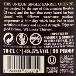 Widow Jane - Bourbon Lucky Thirteen Barrel 20100 - 13 ans