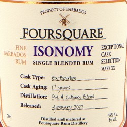 Foursquare - Rhum Isonomy - 17 ans, étiquette