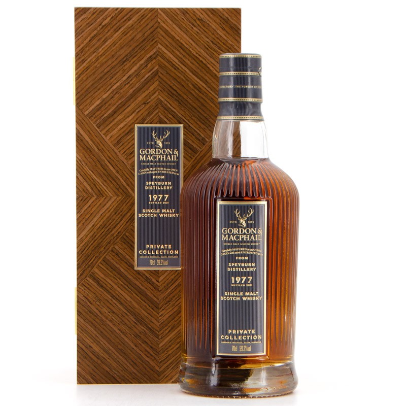 Gordon & Macphail - Whisky Speyburn - 44 ans 1977, Bouteille et coffret bois