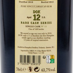 Hampden - Rum DOK Rare Cash n°11 - 12 ans 2010