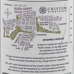 Cristom - Mt. Jefferson Cuvée - Rouge 2019, contre-étiquette