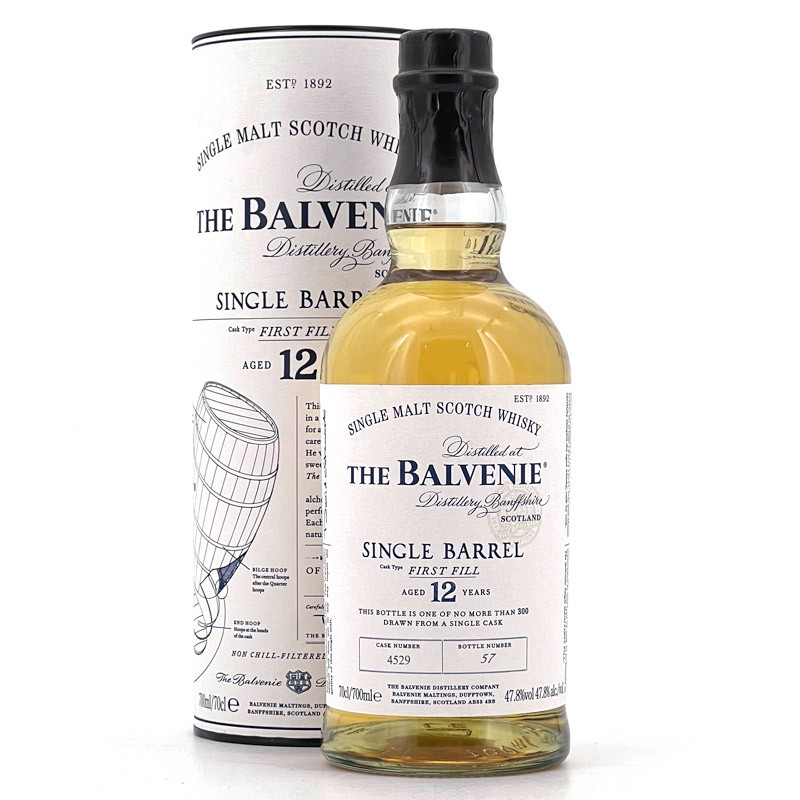 Balvenie - Whisky Single Barrel - 12 ans, etui et bouteille