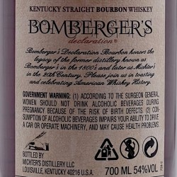 Bomberger's - Bourbon Declaration, contre-étiquette