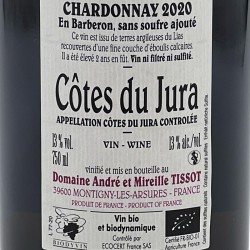 Domaine Tissot - En Barberon - Blanc 2020, contre-étiquette