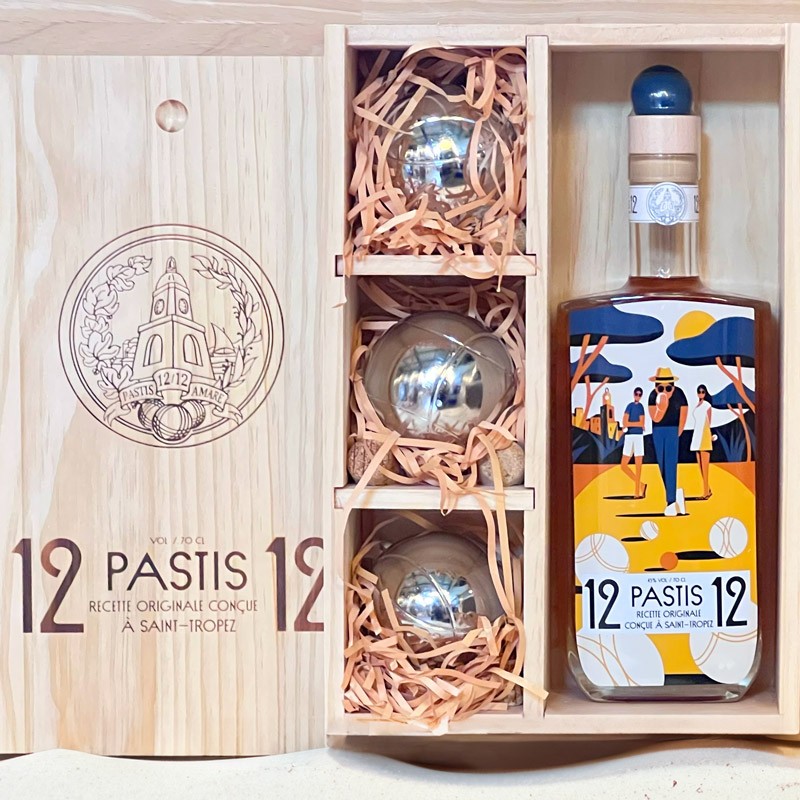 Coffret Pétanque Pastis 12-12 de Saint-Tropez
