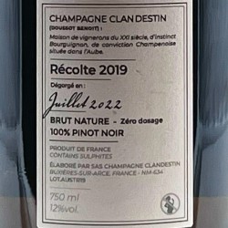 Champagne Clandestin - Austral - Champagne Nature, contre-étiquette