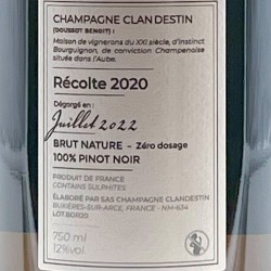 Champagne Clandestin - Boréal - Champagne Nature, contre-étiquette