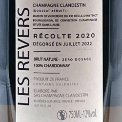 Champagne Clandestin - Les Revers - Champagne Nature, contre-étiquette