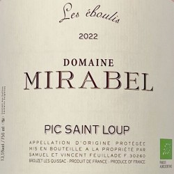Domaine Mirabel - Les Éboulis, rosé, étiquette