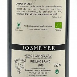 Domaine Josmeyer - Riesling Grand Cru Brand, contre-étiquette