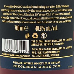 Glenallachie - Whisky Speyside Single Malt Batch 3 - 30 ans, contre-étiquette
