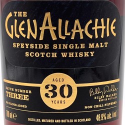 Glenallachie - Whisky Speyside Single Malt Batch 3 - 30 ans, étiquette