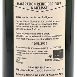 Levain - Bière Macération Reine-des-Prés & Mélisse - Blonde, contre-étiquette