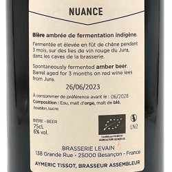 Levain - Bière Nuance - Ambrée, contre-étiquette