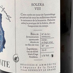Brasserie Ammonite - Bière Symphonie Solera VIII, contre-étiquette
