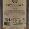 Providence - Rhum Ex-Providence Cask - 3 ans 2020, contre-étiquette