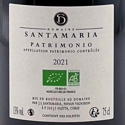 Santamaria - Patrimonio - Rouge 2021 - contre-étiquette