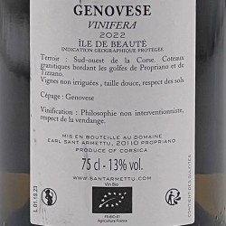 Sant Armettu - Genovese - Blanc 2022, contre-étiquette