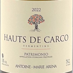 Domaine Antoine-Marie Arena - Hauts de Carco - Blanc 2022, étiquette