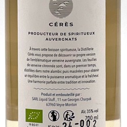 Distillerie Cérès - Liqueur Verveine, contre-étiquette