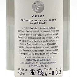 Distillerie Cérès - Liqueur Yuzu Triple Sec, contre-étiquette