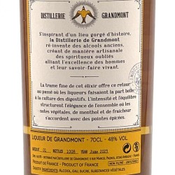 Distillerie de Grandmont - Liqueur La Porte de la Voûte, contre-étiquette