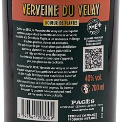Pages - Liqueur Verveine Extra, contre-étiquette