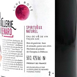 La Distillerie du Renard - Gin Lune Rose, contre-étiquette