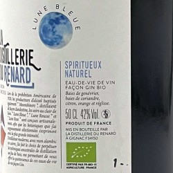 La Distillerie du Renard - Gin Lune Bleue, contre-étiquette