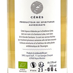 Distillerie Cérès - Gin Lutea, contre-étiquette